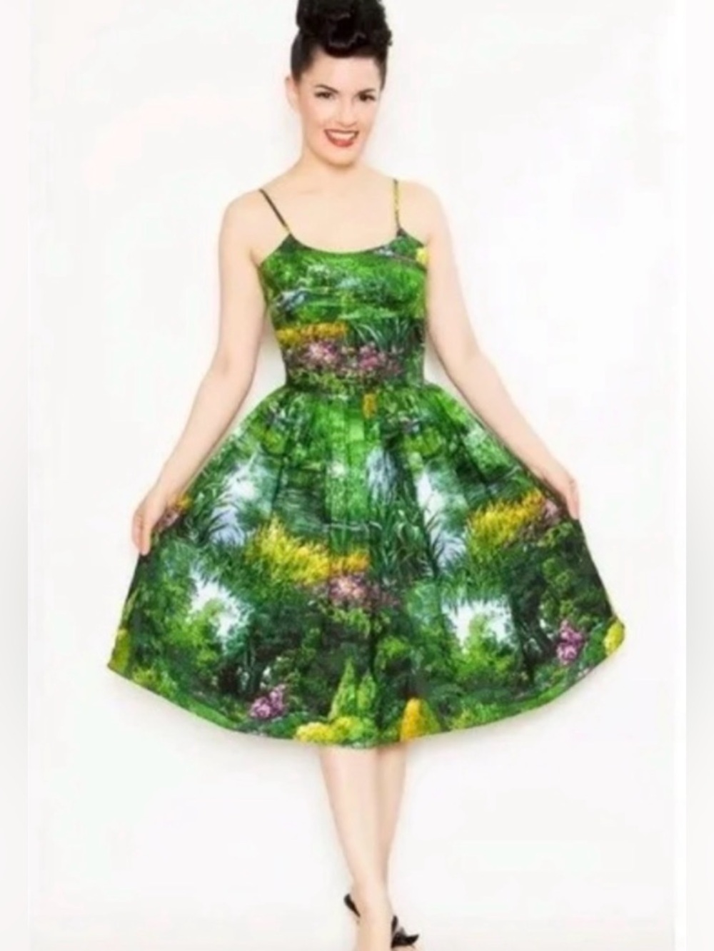 Bernie Dexter Chelsea Dress Fairview Landscape Print Size S - Picture 2 of 15